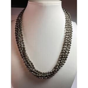 NEW pyrite multi strand necklace with sterling silver clasp